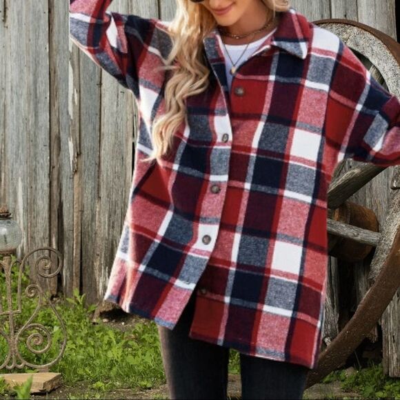NWT Plaid Shacket - Picture 5 of 11